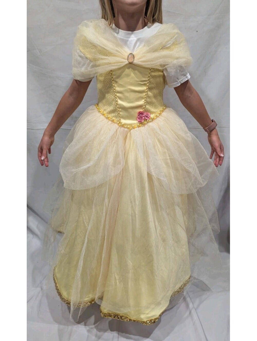 Disney Beauty & The Beast Belle Formal Ball Gown Quinceñera Dress Kid Girls 8-10